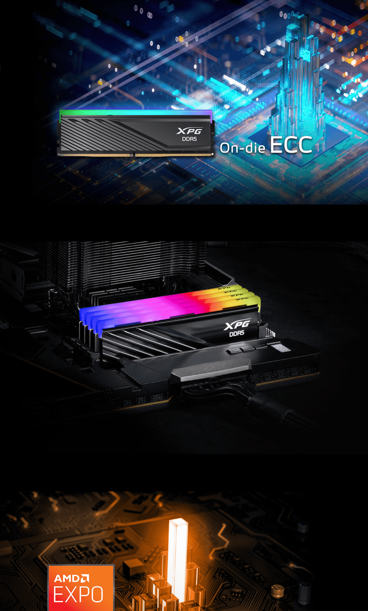 威剛 32GB(雙通16GB*2) DDR5 6000 XPG Lancer Blade RGB(矮版)/CL30
