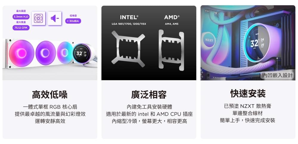 【NZXT美商恩傑】Kraken Elite 360 RGB V2 渦輪幫浦水冷 黑/白(7年保/劇院級大液晶)