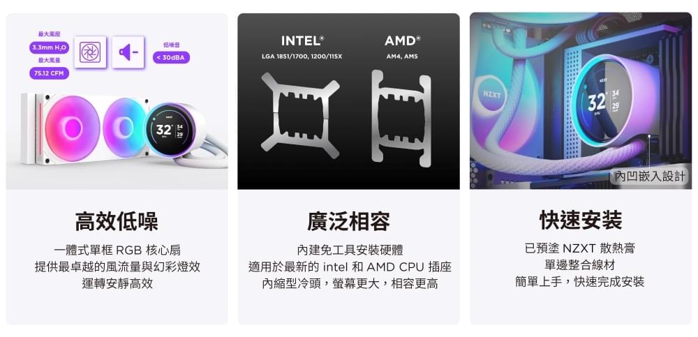 【NZXT美商恩傑】Kraken Elite 240 RGB V2 渦輪幫浦水冷 黑 (7年保/劇院級大液晶)