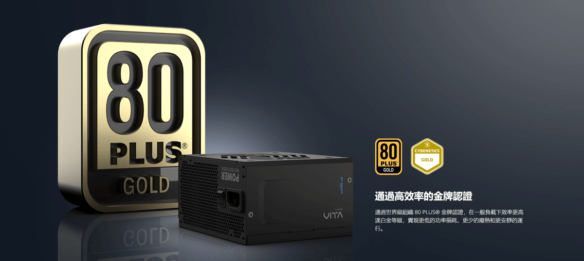 【全漢FSP】VITA GM MIT 650W ATX3.1 雙金牌全模組電源 (台灣製造/扁線材/A+低噪認證)