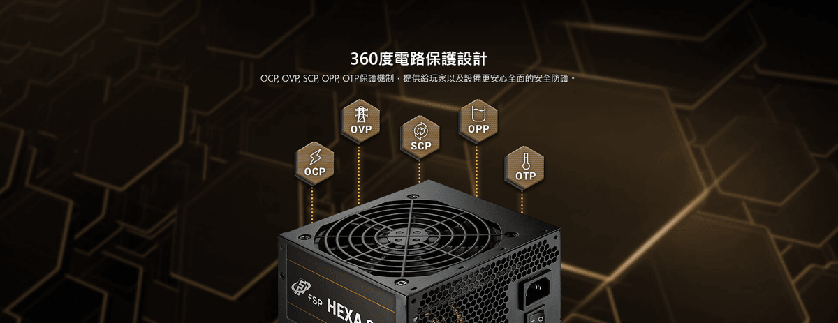 【全漢FSP】聖武士 HEXA 350W 銅牌靜音電源 (全日系電容/DC-DC/裝機文書首選/5年保)