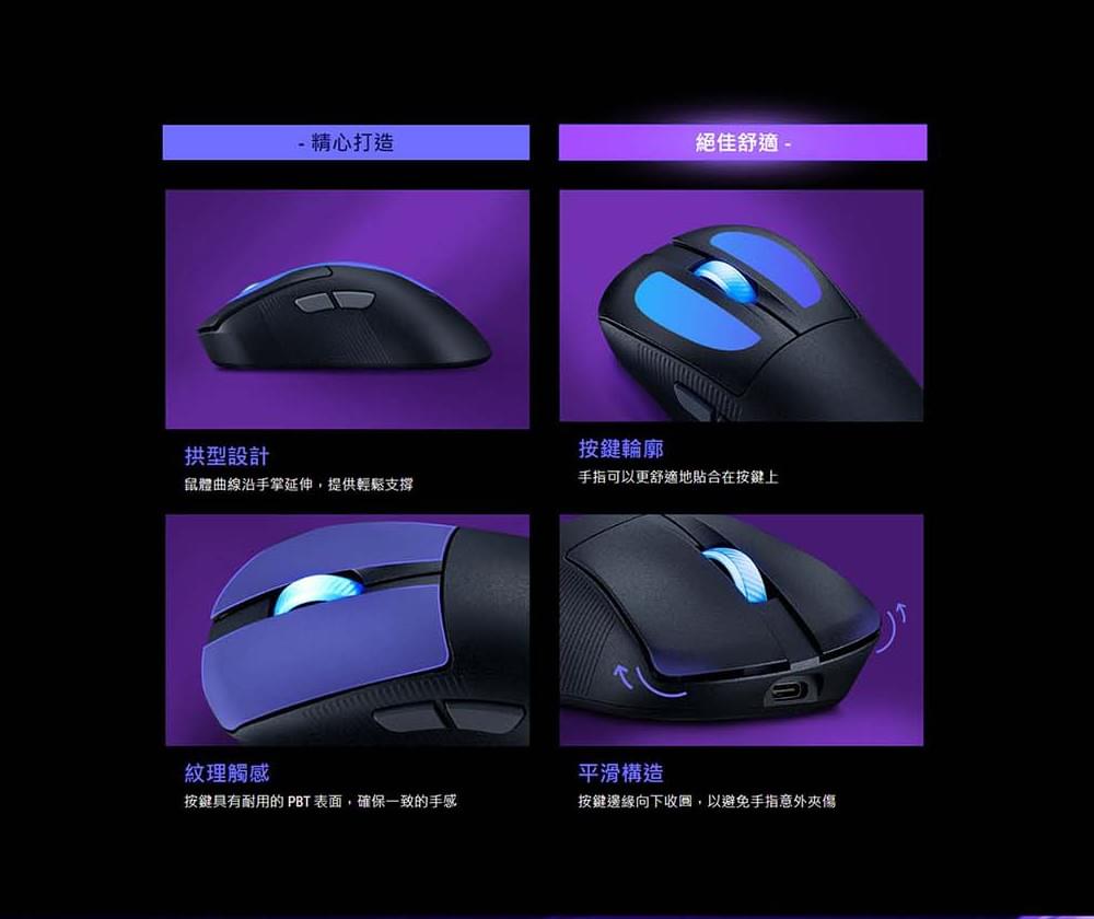 ASUS ROG Keris II Ace 無線三模電競滑鼠 - 月光白