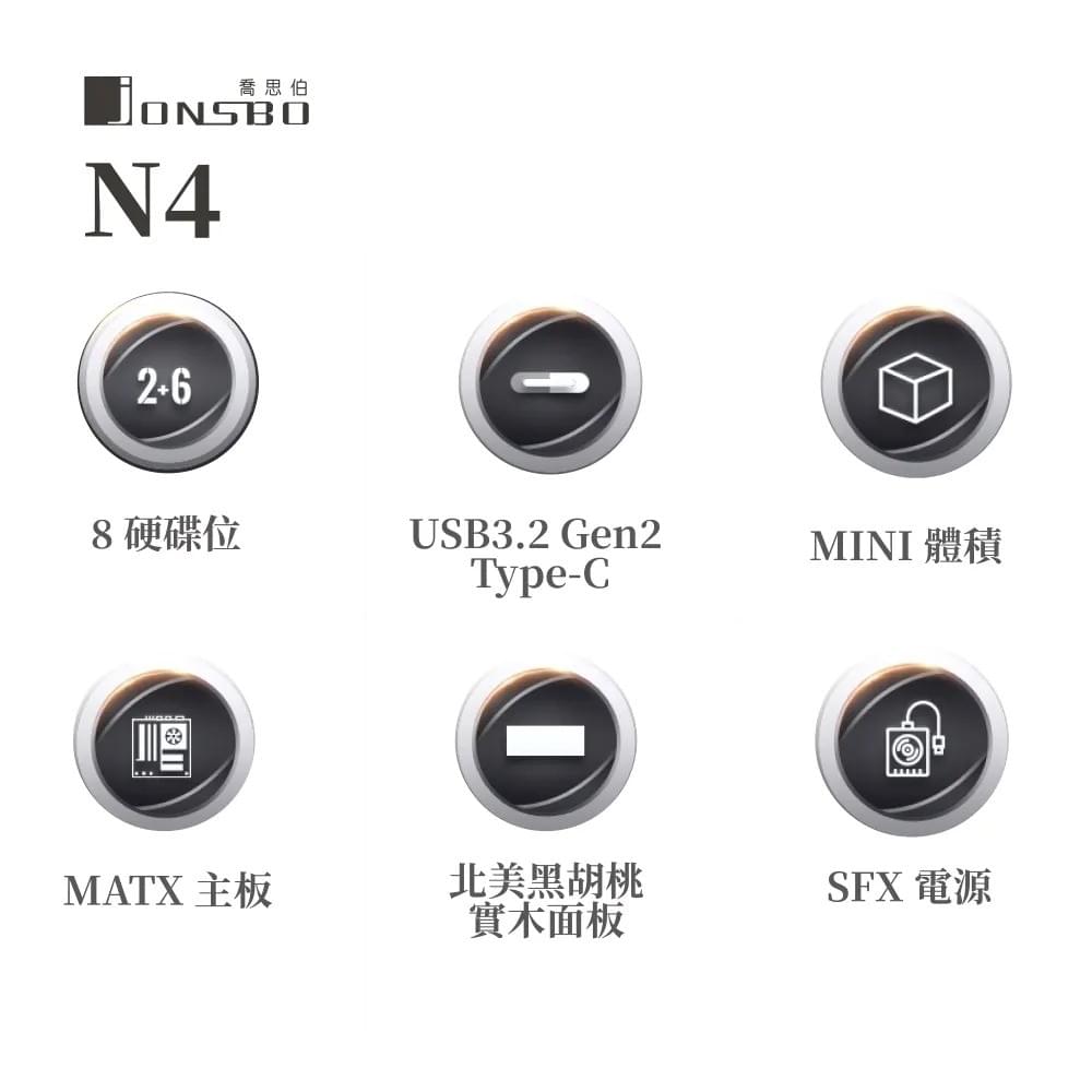 Jonsbo 喬思伯【 N4 】黑 M-ATX 機殼