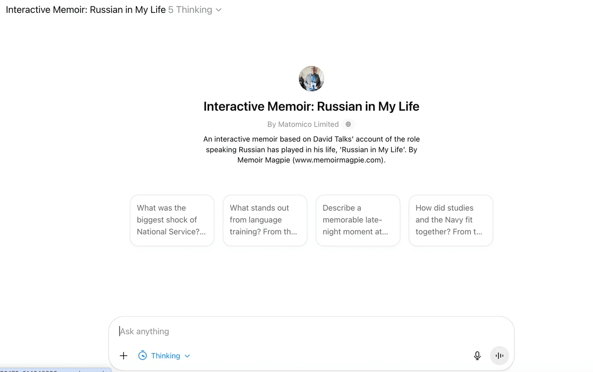 Interactive Memoir: Russian In My Life