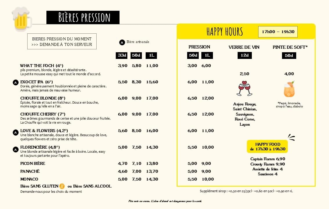Happy hours bar à angers restaurants brunch