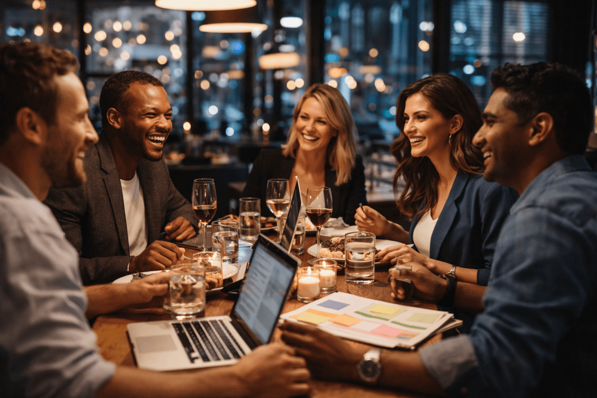 weeks of coliving between entrepreneurs including sessions of mastermind, coworking, sport, well-being, friendliness like aperitifs