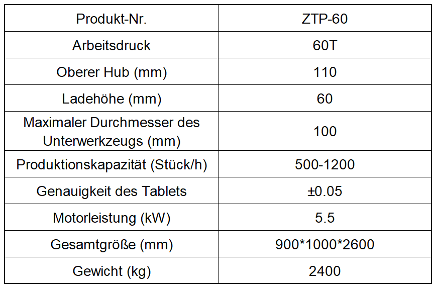 ZTP-60 Tablettenpresse mit Einzelstempel