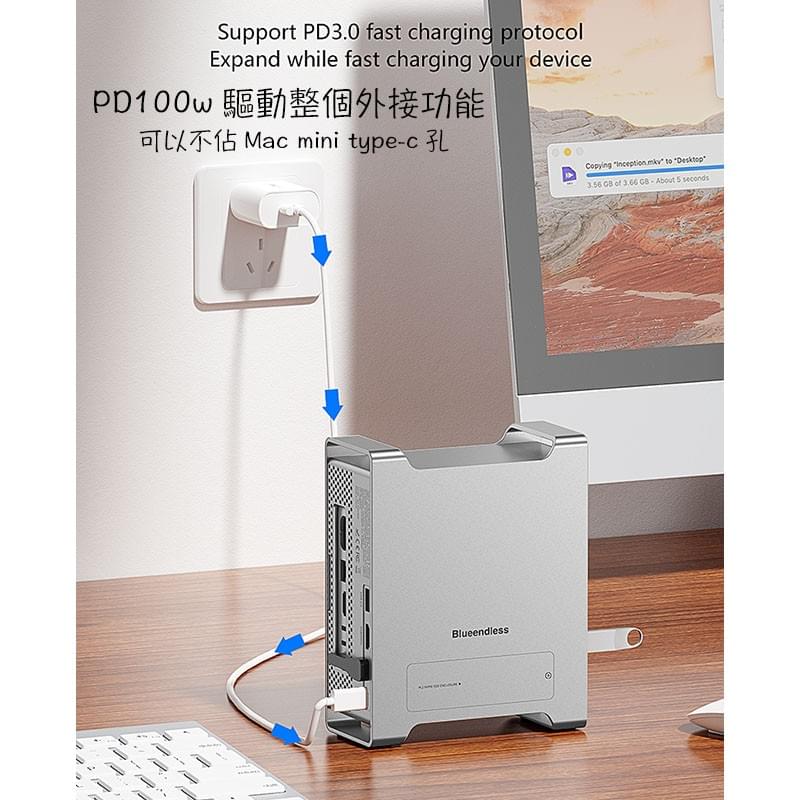 M4 Mac mini功能性外框架,M4 Mac mini保護殼,M4 Mac mini直立式電腦機殼,硬碟容量擴充外接