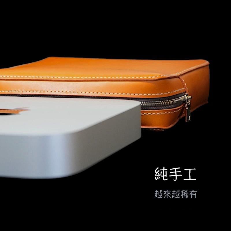 Mac mini真皮拉鍊包,Mac mini保護套,Mac mini保護包,Mac mini手拿包,M2 Mac mini攜帶包,植鞣革真皮包