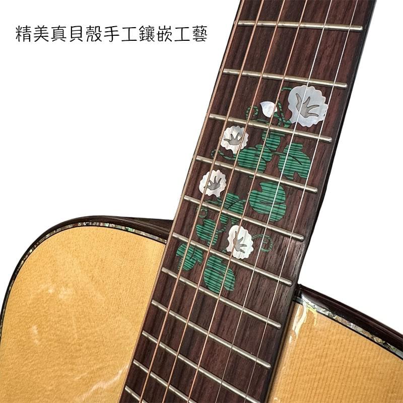 民謠吉他,實木民謠吉他,36吋mini旅行吉他,實木雲杉桃花心玫瑰木吉他,吉他鑲貝經典收藏款,封閉式弦鈕,六弦鋼弦民謠琴