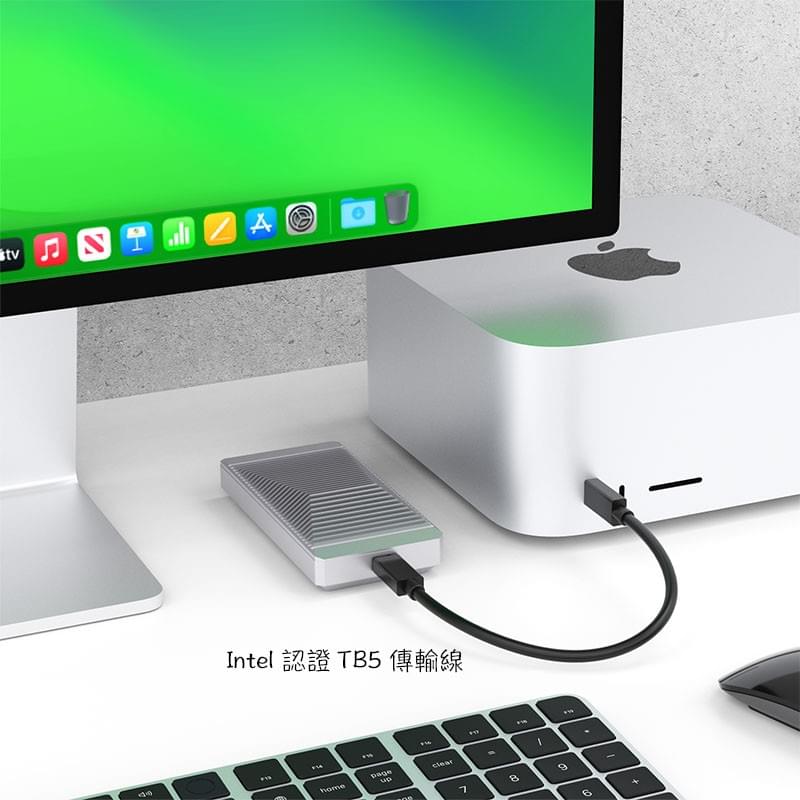 Thunderbolt 5 80Gbps硬碟外接盒,TB5 M.2 SSD硬碟外接盒,Apple M5晶片電腦TB5相容