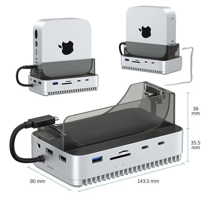 M4 Mac mini HUB Docking,M4 Pro Mac mini硬碟外接盒,M4 Mac mini多功擴展塢,M4 Mac mini 3.5mm耳機孔音源輸出