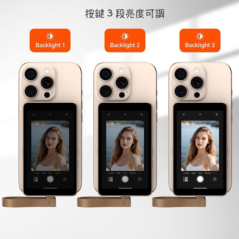 iPhone15/16Pro Selfie自拍鏡像監視螢幕,Type-C手機 Selfie monitor,手機主鏡頭觀看螢幕,手機第二個螢幕