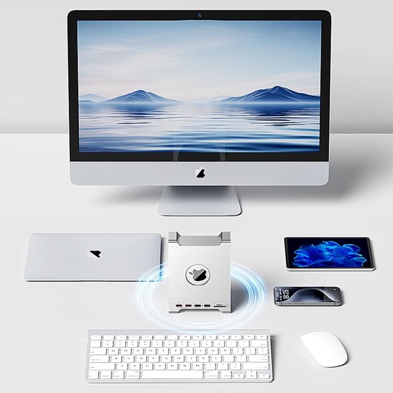 M4 Mac mini金屬外殼,M4 Mac mini保護殼,M4 Mac mini多功外殼座,M4 Mac mini硬碟外接盒,USB3.2 10Gbps,TF SD同時讀寫
