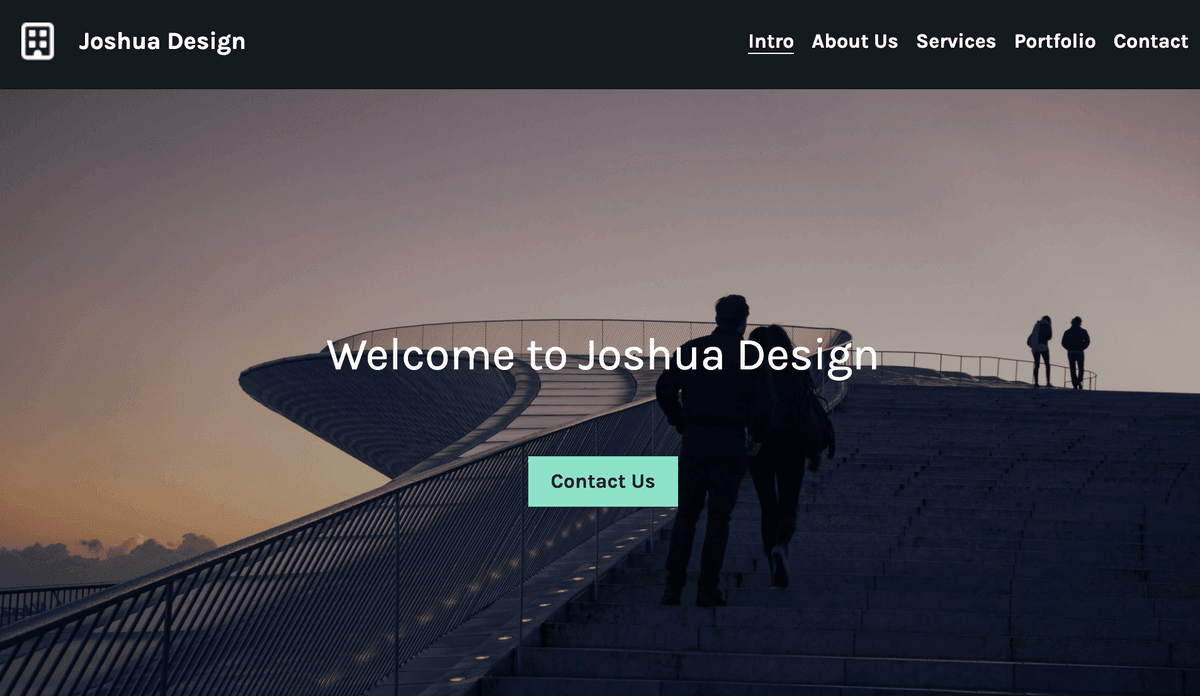 Joshua-Designvorlage von Strikingly