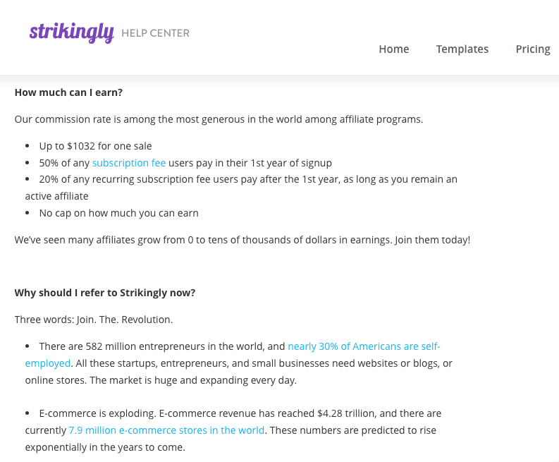 Preguntas frecuentes sobre afiliados de Strikingly