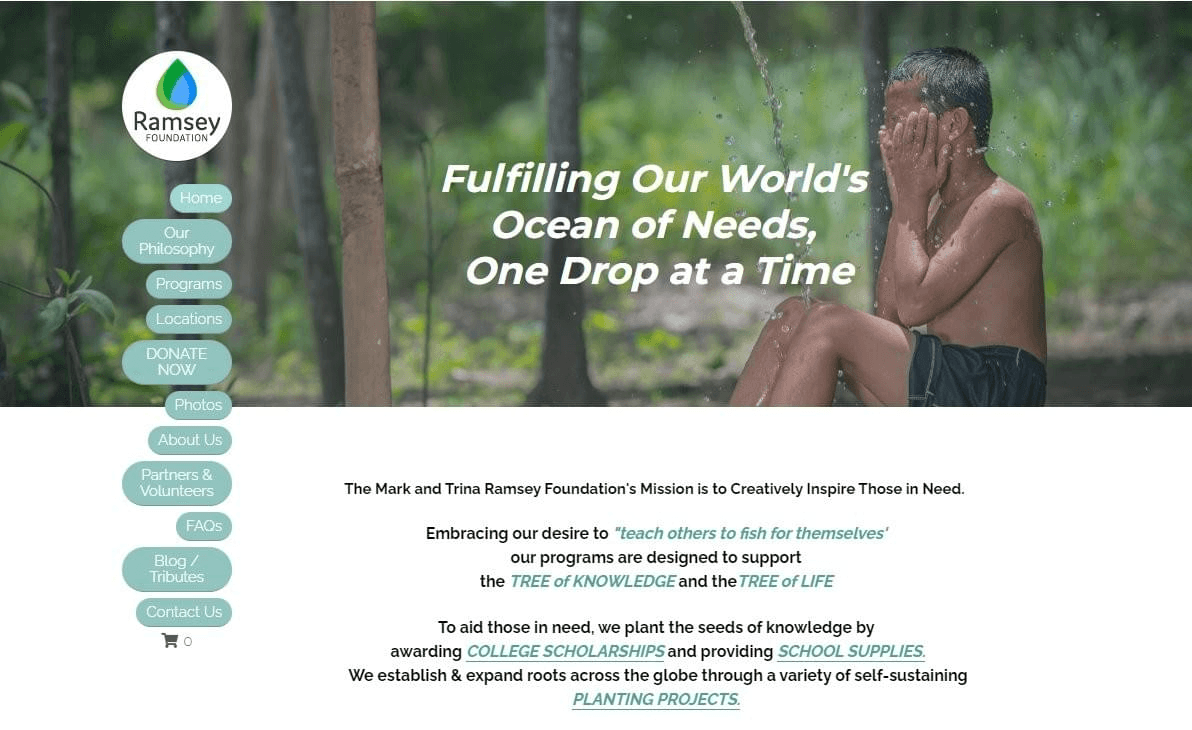 Imagen tomada del sitio web de un usuario de Strikingly