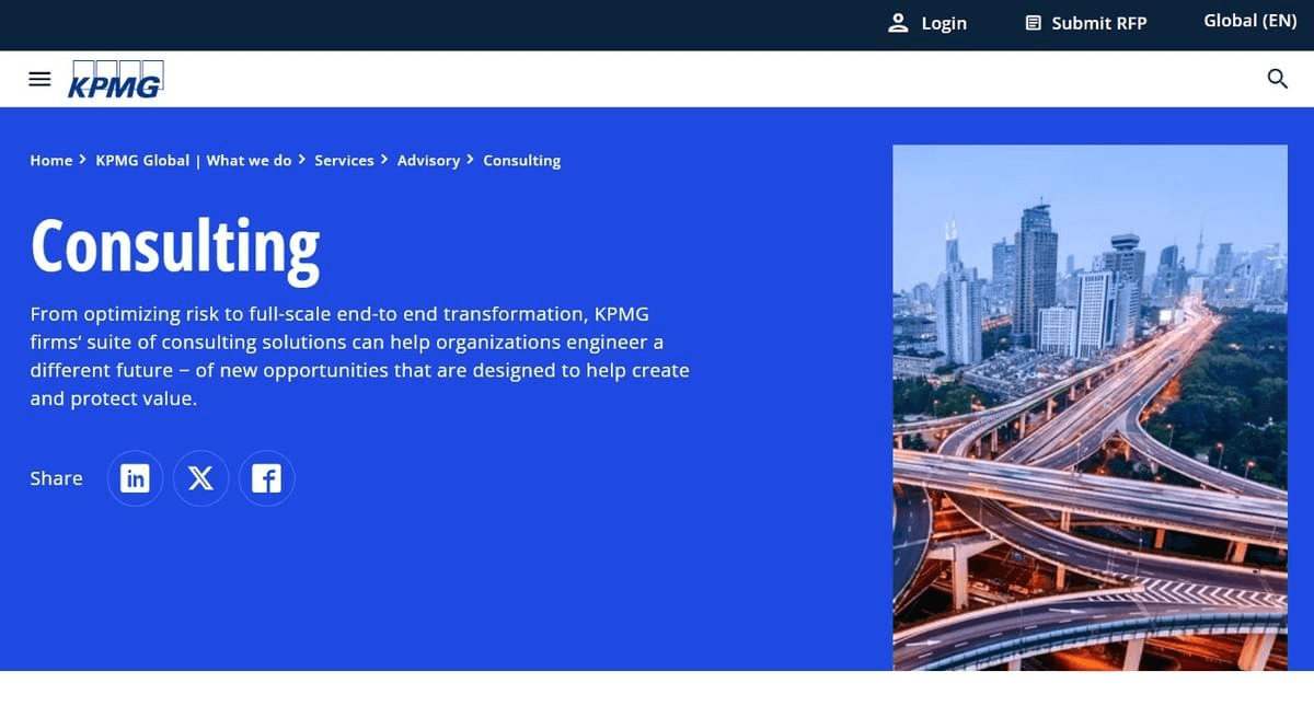 Sitio web de KPMG Consulting