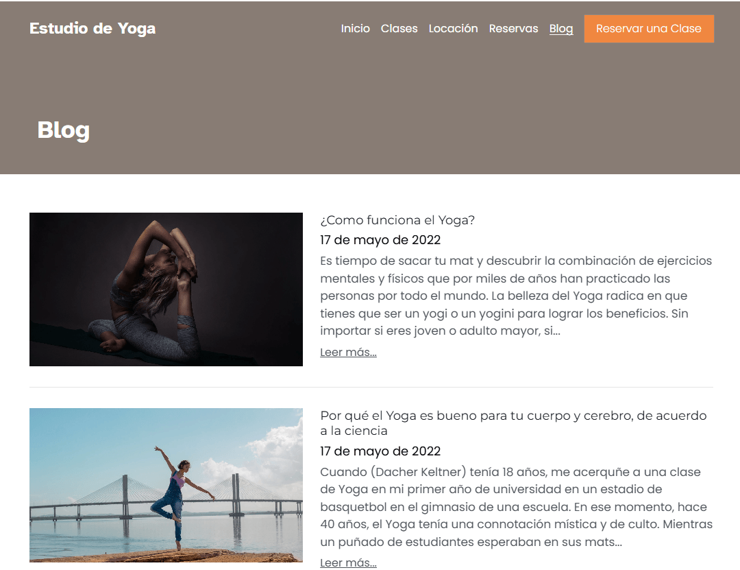 Plantilla de yoga de Strikingly