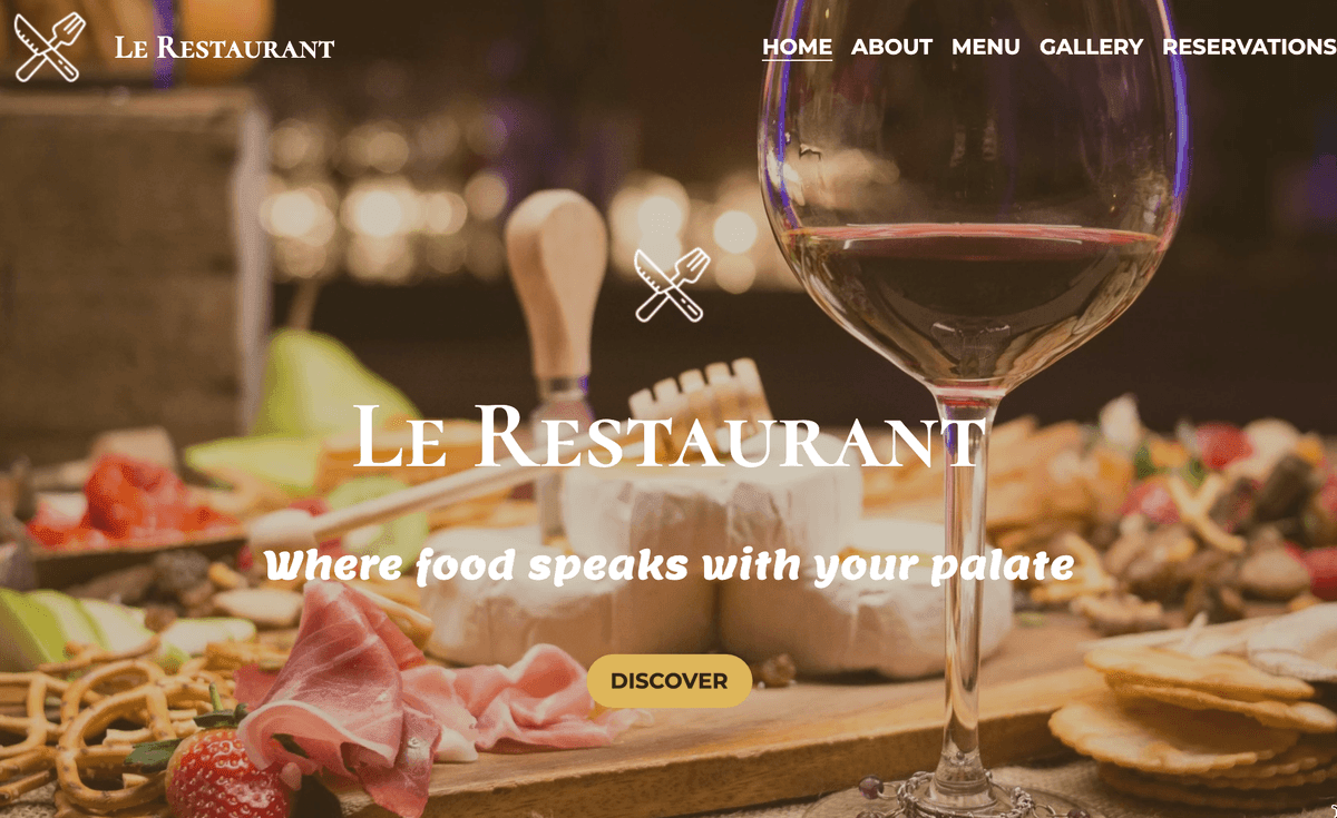 Le Restaurant Template von Strikingly
