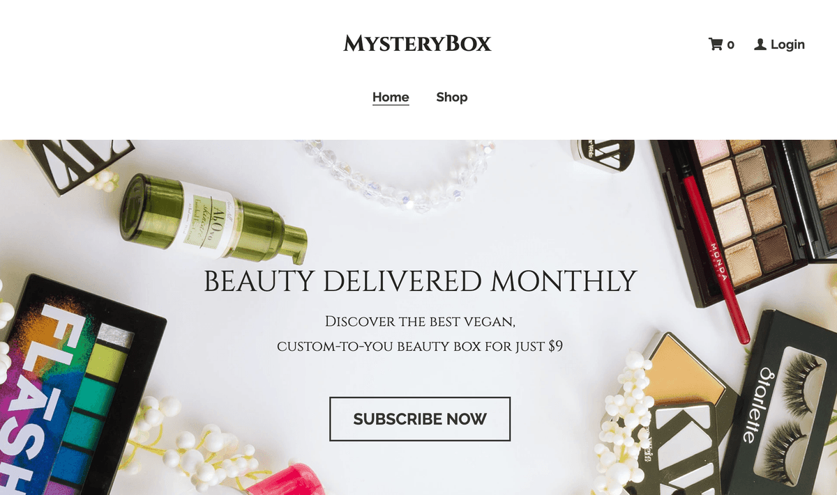  Plantilla MysteyBox de Strikingly
