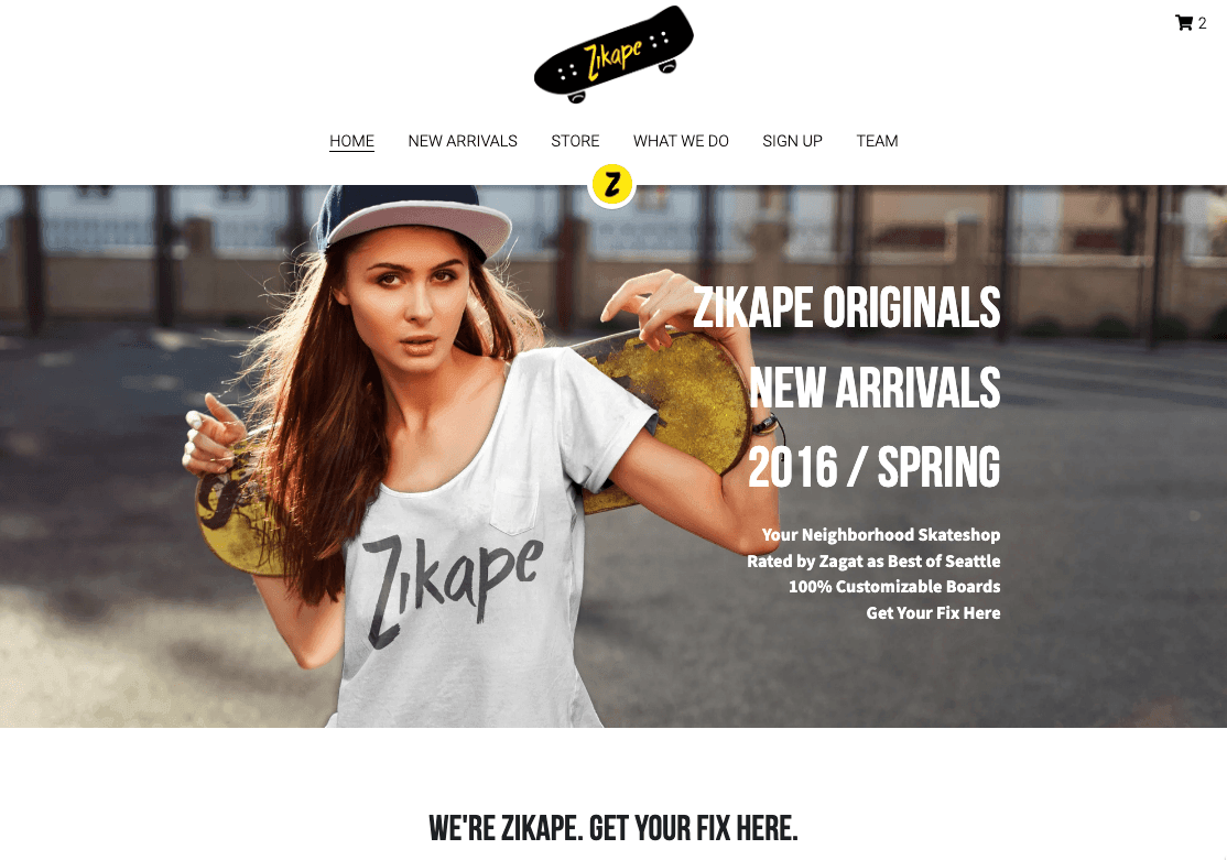 ZIkape-verkkokaupan mallipohja Strikinglyltä