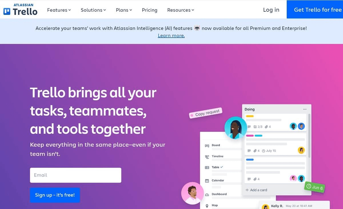Imagen tomada de Trello.