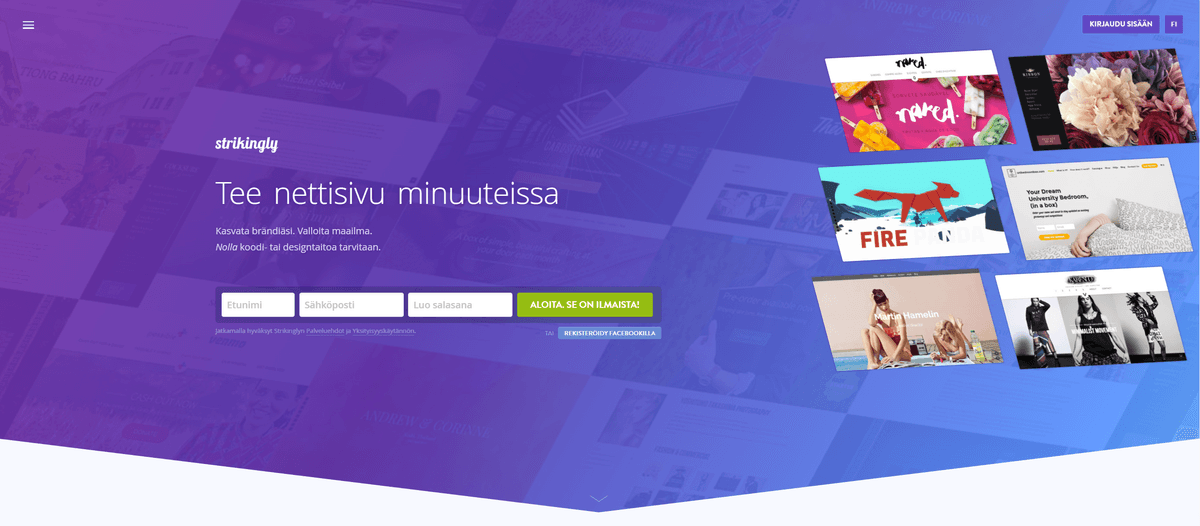 Silmiinpistävä laskeutumissivu