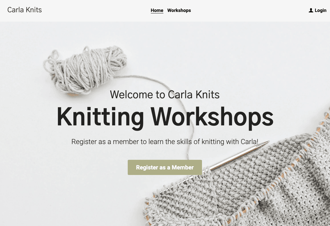 Carla Knits webbmall från Strikingly
