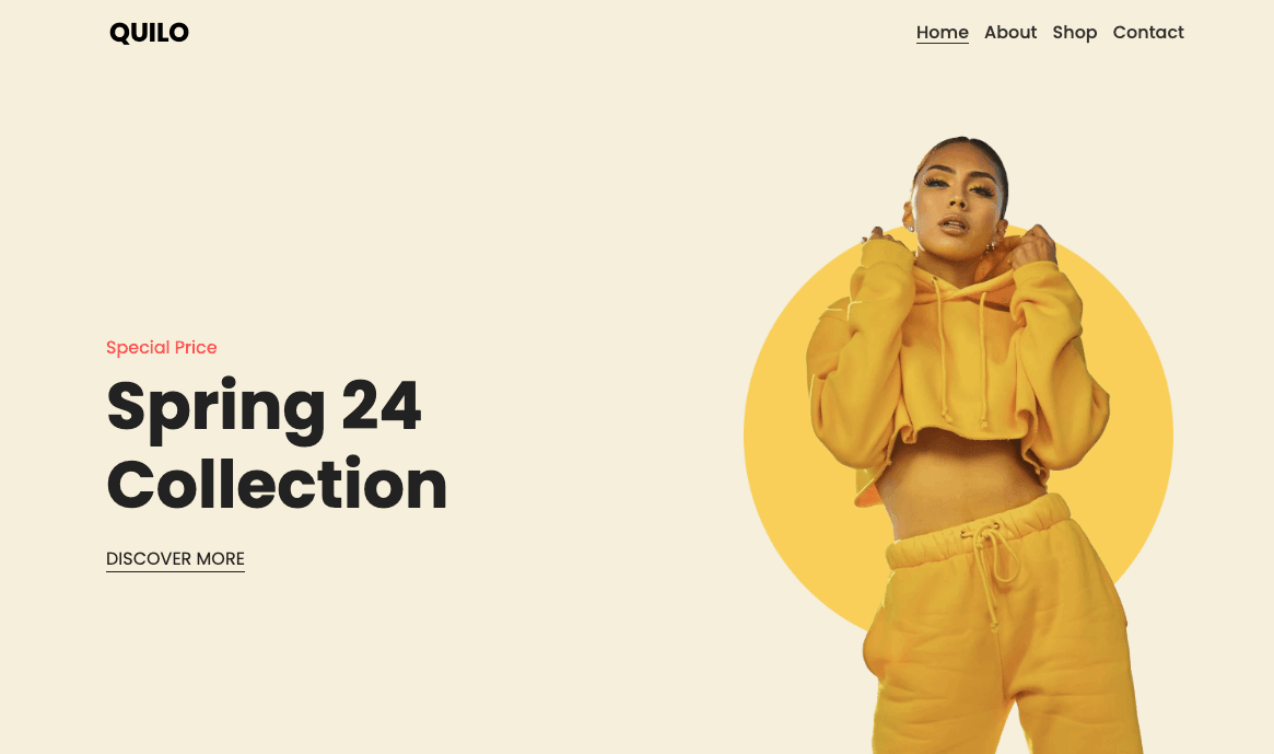 Plantilla Quilo de Strikingly