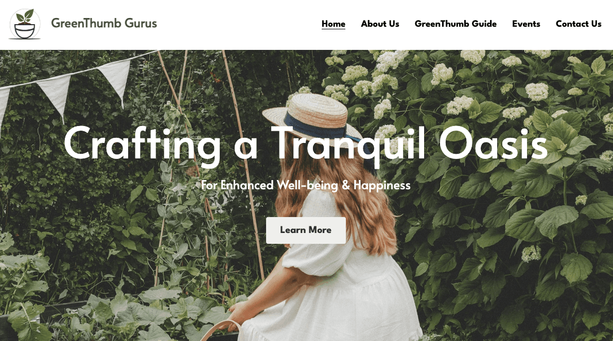 Plantilla GreenThumb de Strikingly