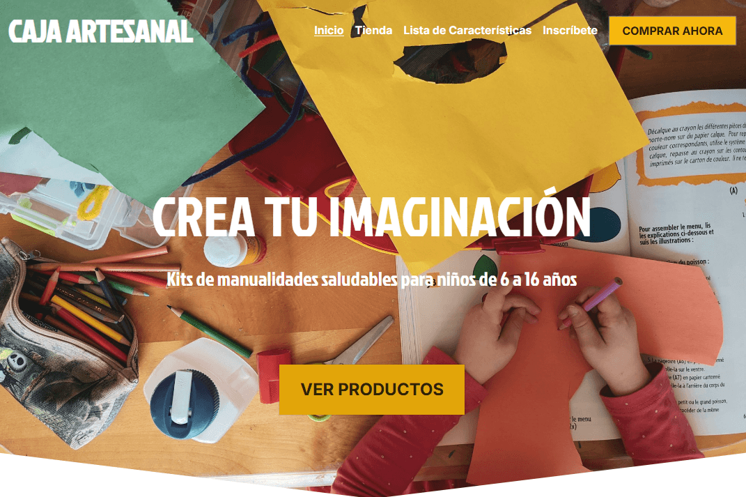 Plantilla de caja de manualidades de Strikingly