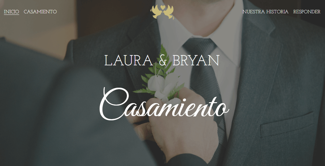 Plantilla de Laura y Bryan de Strikingly