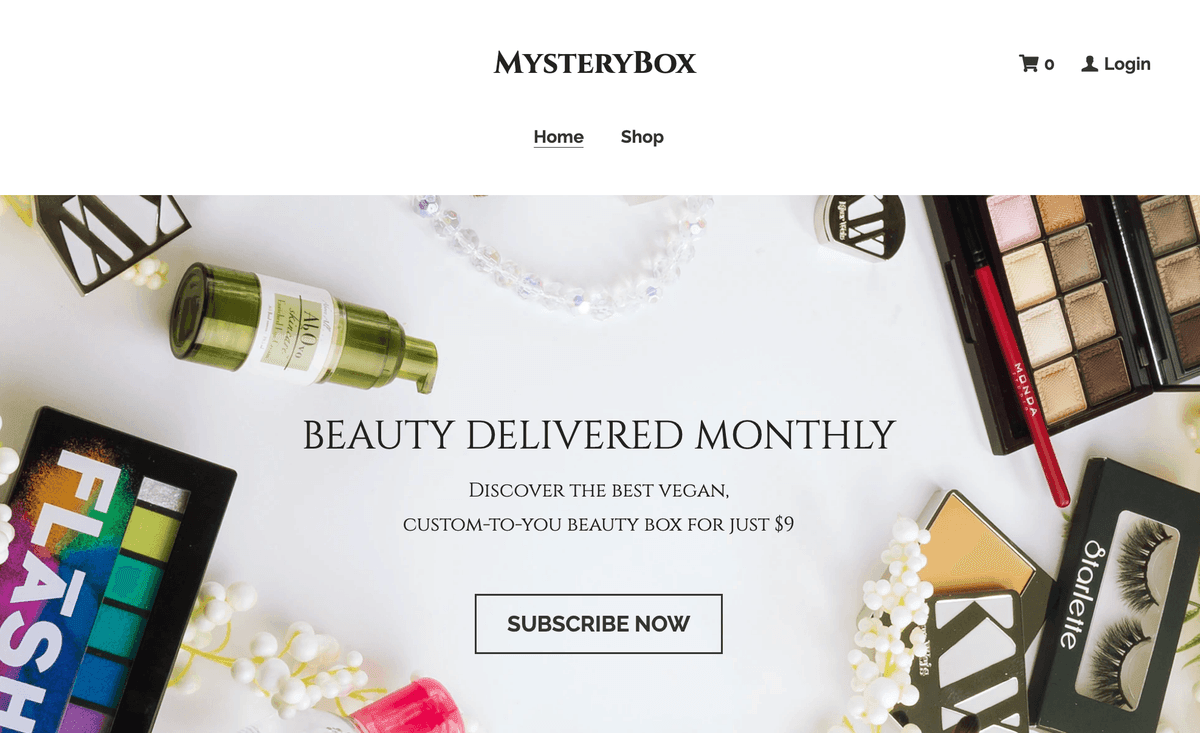 Mystery Box-mall från Strikingly
