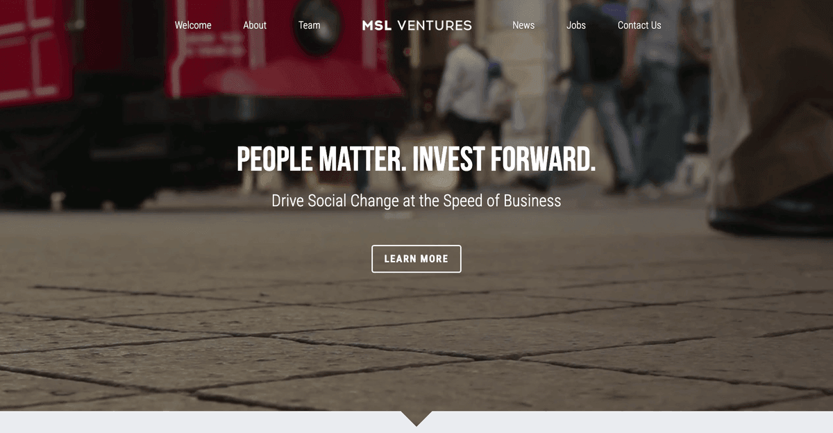 MSL Ventures-mall från Strikingly