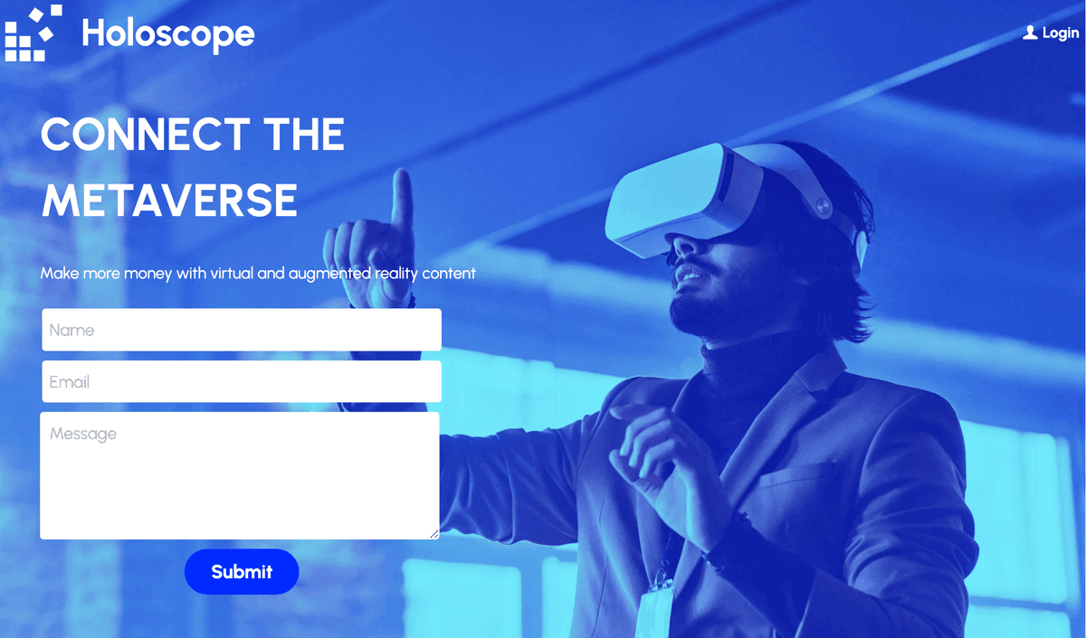 Szablon holoskopu od Strikingly