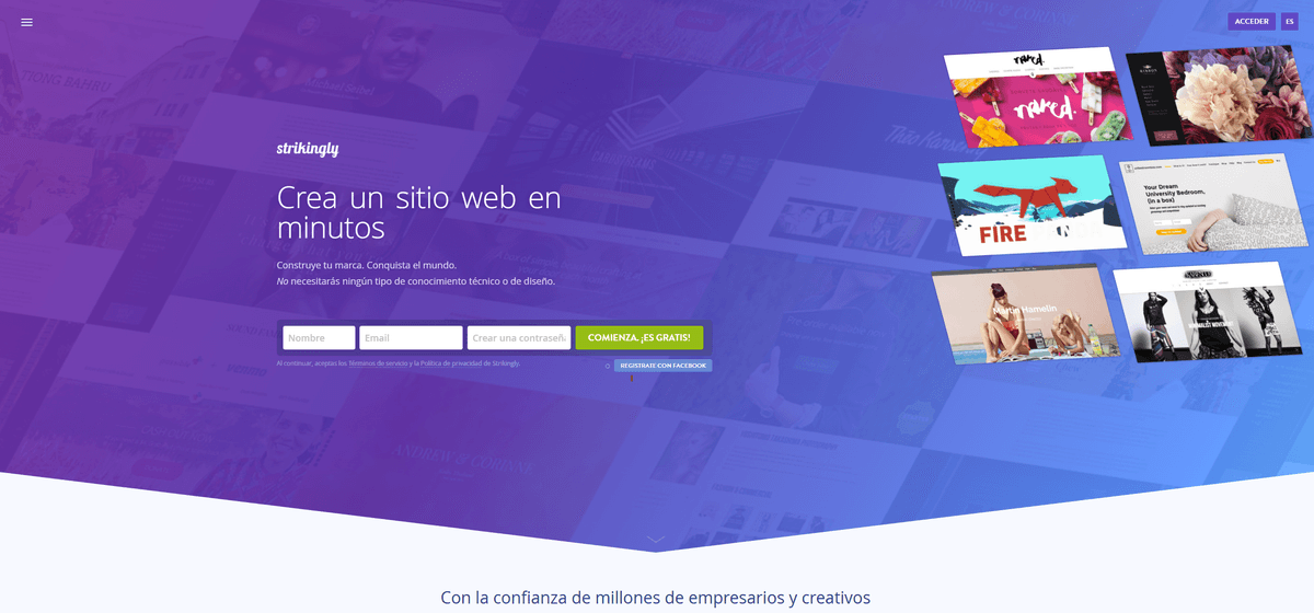Página de inicio impactante