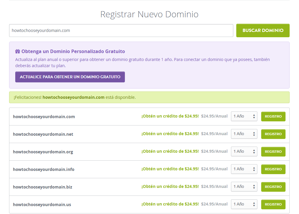 Strikingly Domain Registration Page