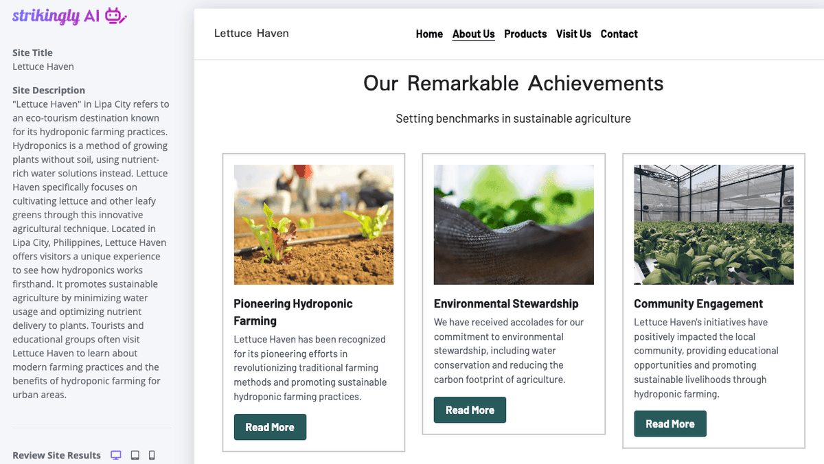 Auffallend KI-generierte Website