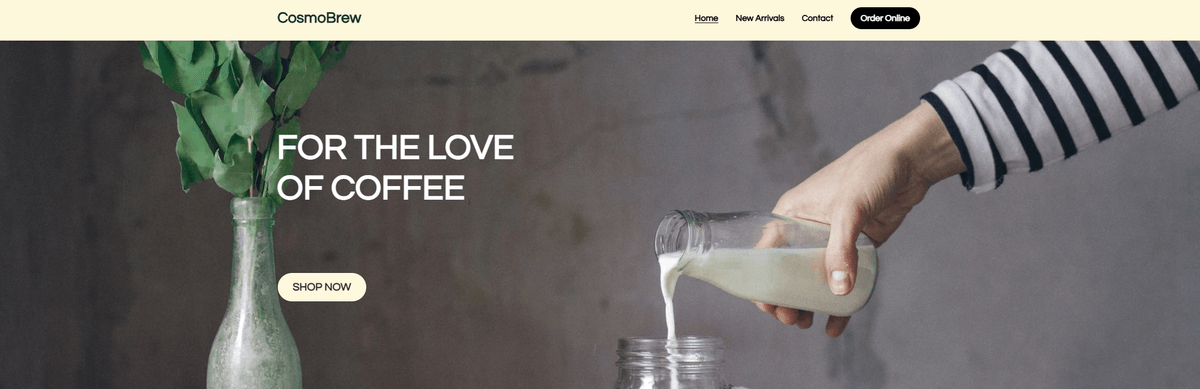 CosmoBrew-Vorlage von Strikingly