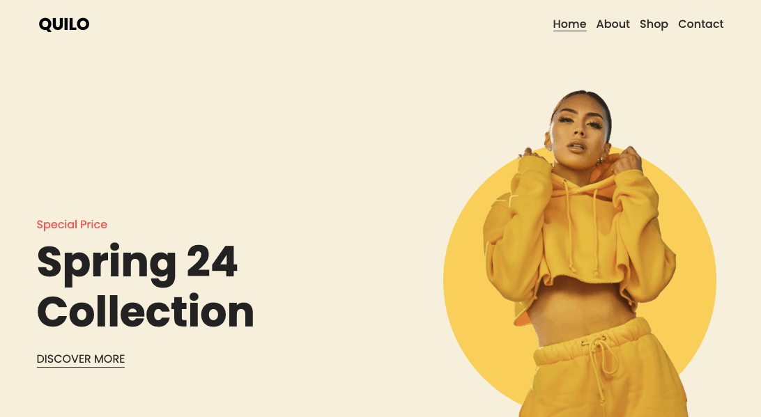 Szablon Quilo od Strikingly