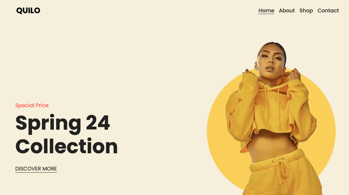 Szablon Quilo od Strikingly