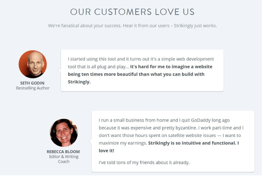 Testimonios de clientes sorprendentes