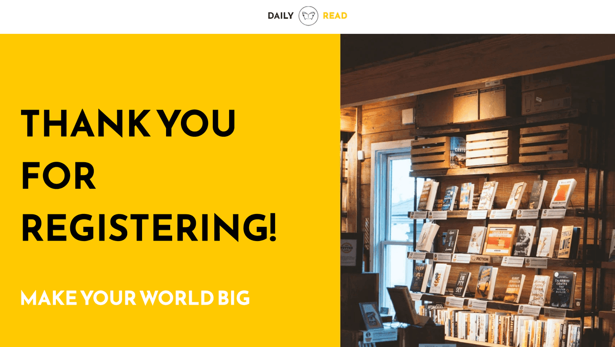 Szablon do codziennego czytania od Strikingly