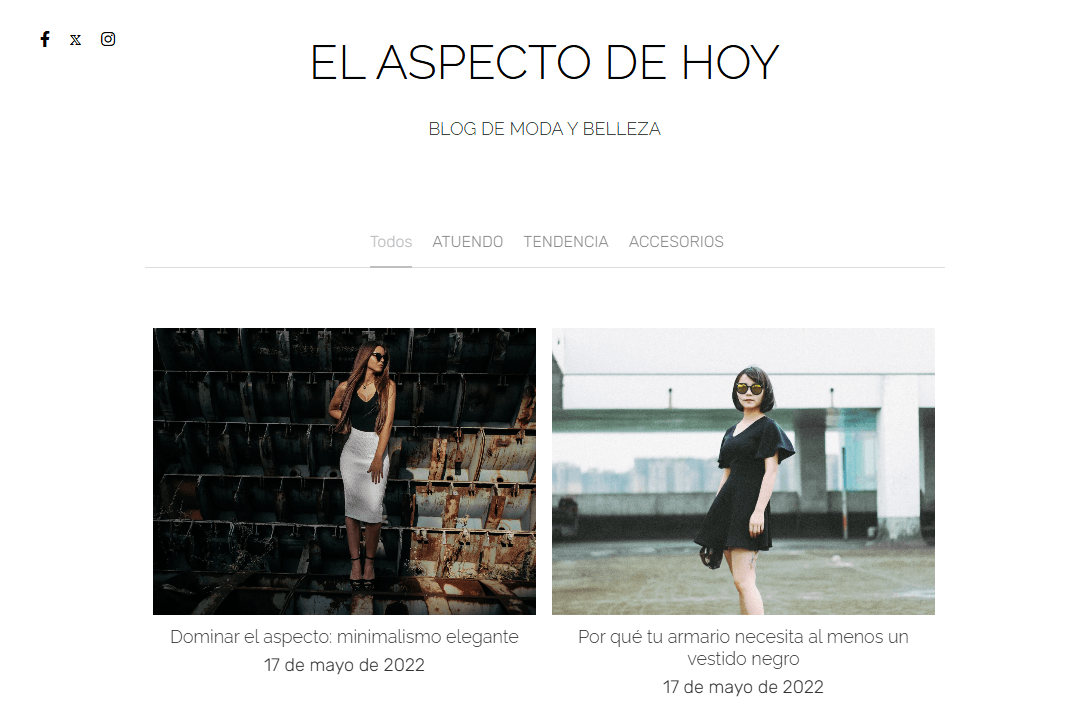 Plantilla de look de hoy