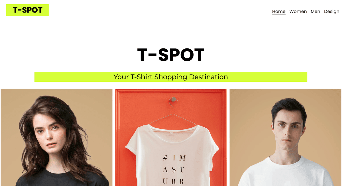 T-Spot-verkkokaupan mallipohja Strikingllyltä