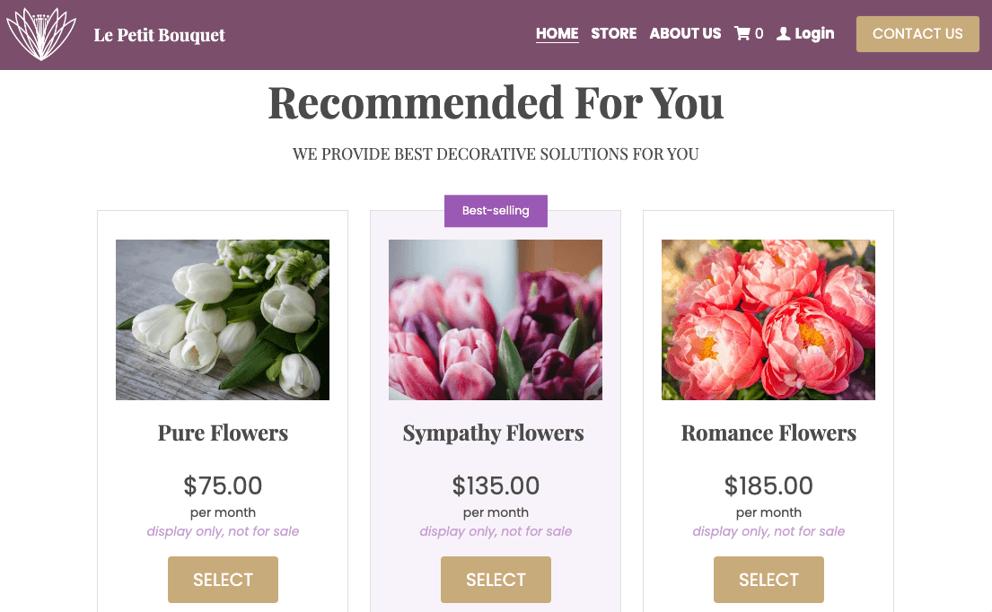 Le Petit Bouquet -malli Strikinglyltä
