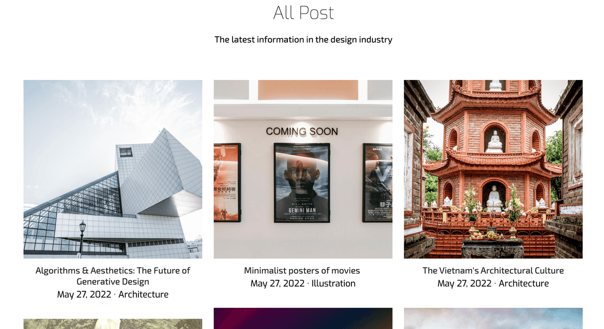 Design Corner Business-Blog-Vorlage von Strikingly