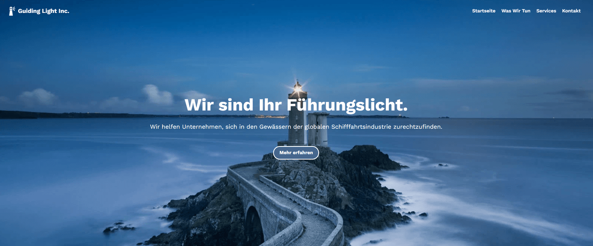 Helle Vorlage von Strikingly