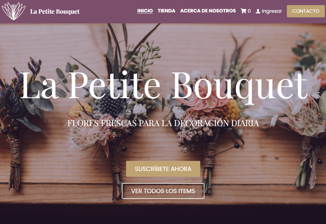 Plantilla Le Petit Bouquet de Strikingly